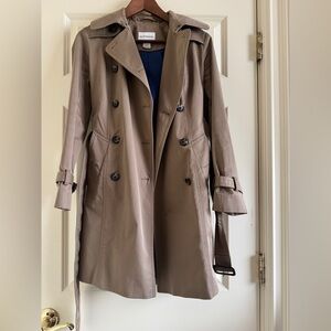 Club Monaco Double-Breasted Brown Trench Coat XS 100% Cotton
